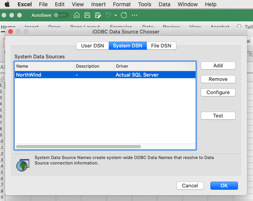 excel for mac 2011 driver